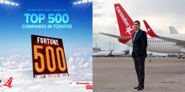 Corendon Airlines, Fortune 500 Türkiye Listesinde 146. Sırada Yer Aldı